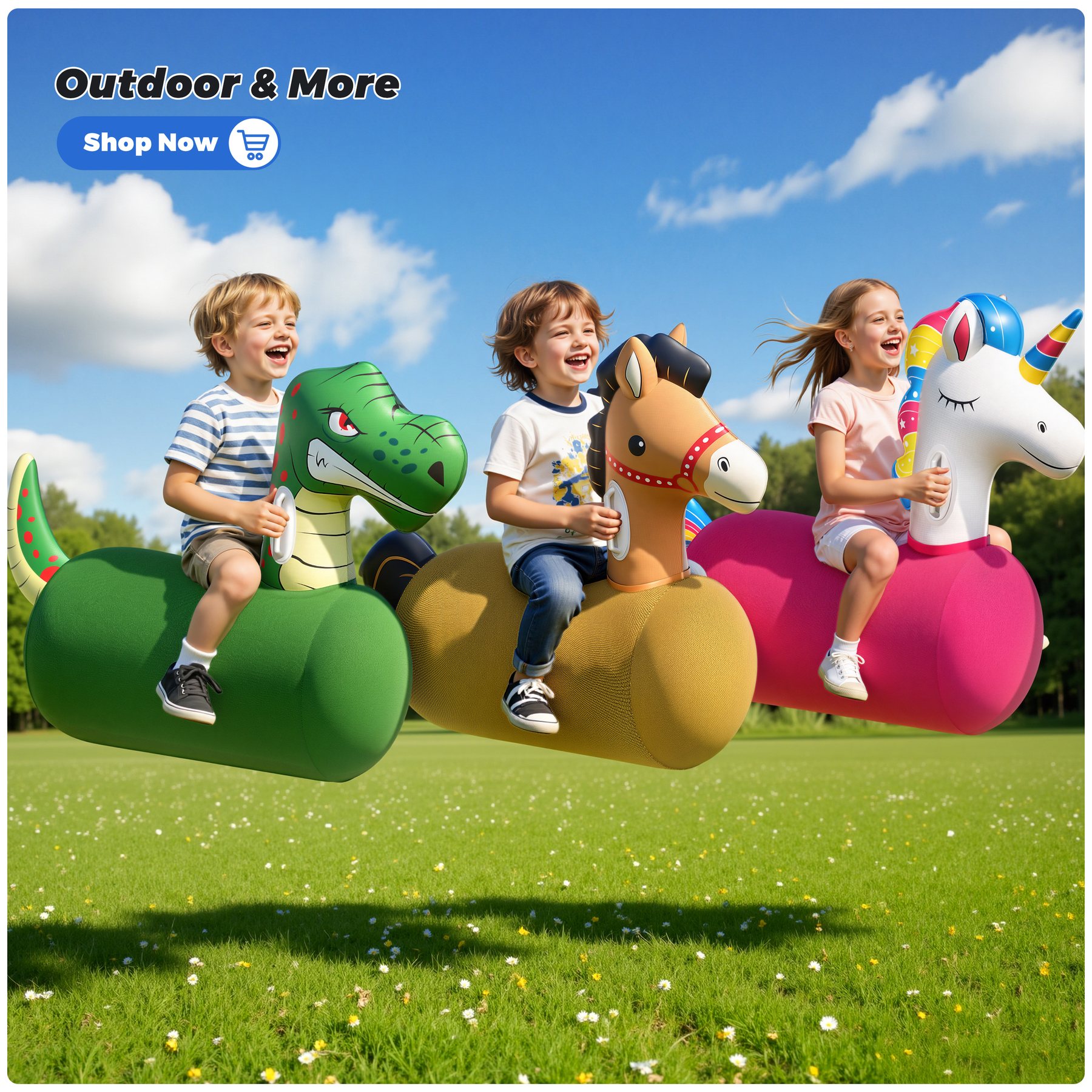 Bouncy ride-on hoppers