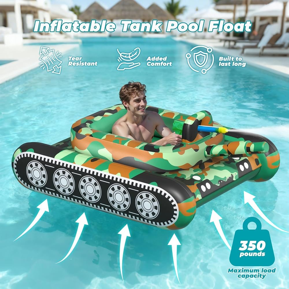 Tank Pool Float with Water Cannon view 4